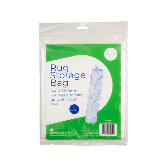 Packz Rug Storage Bag - 660 x 3300mm - Clear - Reusable - Protects from Dirt, Dust, Water