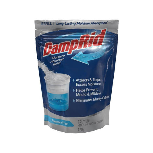 DampRid 1.25kg Moisture Absorber Refill - 4 Pack - Fragrance-Free - 150mm x 250mm x 100mm