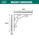 Carinya Scroll Stayed Bracket 300x300mm White Steel Heavy Duty