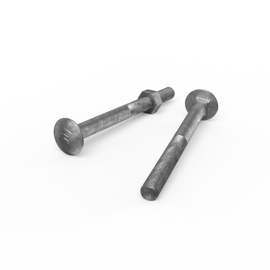 Zenith Hot Dip Galvanised M10 x 120mm Cup Head Bolts Nuts Each - Auzzistore