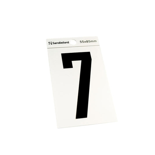 Sandleford Self Adhesive House Number 7 - 85mm Silver Black