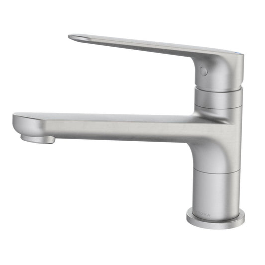 Homecare By Caroma Assisted Living Sink Mixer - Brushed Nickel - 40mm x 180mm x 237mm - Lead-Free Brass - Ergonomic Design