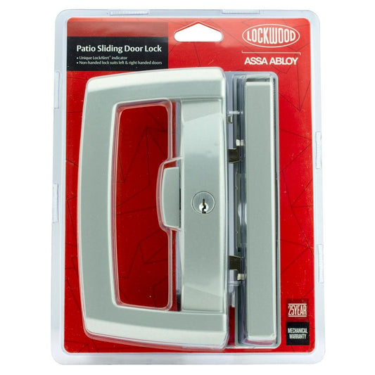 Lockwood Onyx Patio Sliding Door Lock - Silver - 1058mm x 185mm - Security - Auzzistore