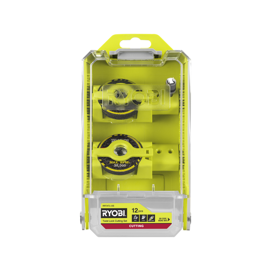 Ryobi 12 Piece Twist Lock Cutting Set - 11 Discs 38mm - Tool-Free Changes - Auzzistore