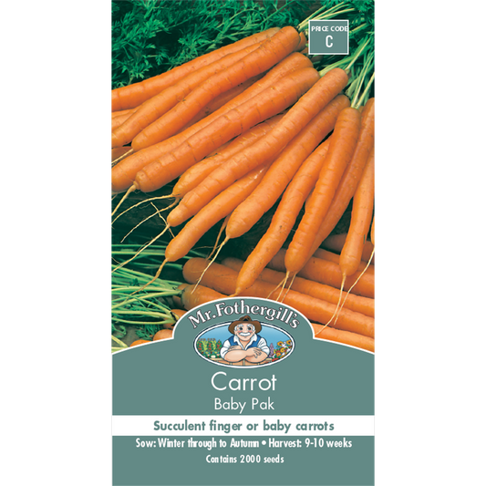Mr Fothergill S Baby Pak Carrot - 10cm - Seeds - Quick to Mature - Auzzistore