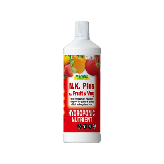 Manutec Hydroponic Fertiliser - 1L - Liquid - High Nitrogen & Potassium - Auzzistore