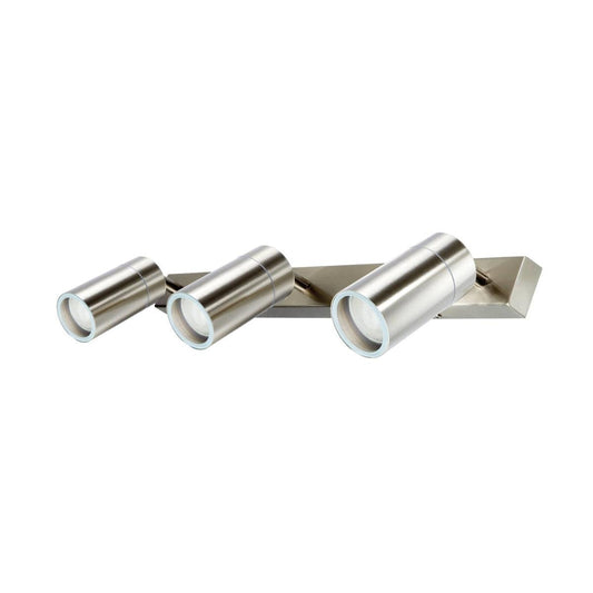 Brilliant Coolum 3 Head Wall Light - Stainless Steel - 600mm - Durable
