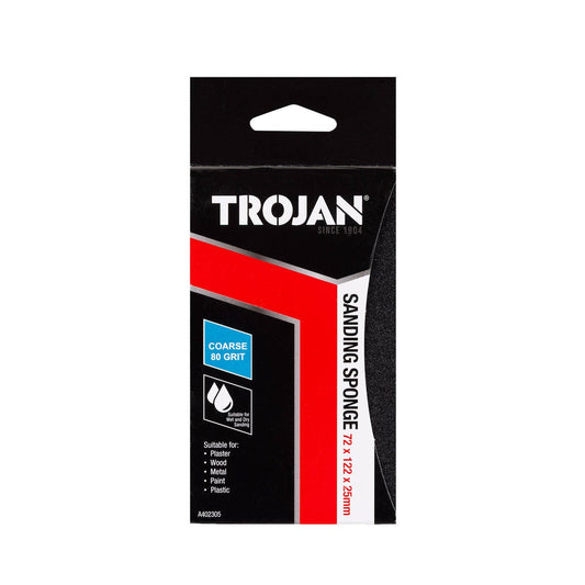 Trojan Jumbo Sanding Sponge - 76mm x 127mm - Foam - 80 Grit - Auzzistore