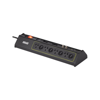Arlec 8 Outlet 2 X Usb Coax Surge Protect Powerboard