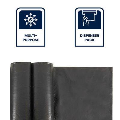 Grunt Rubbish Bags 75L 50 Pack 900 x 800mm Black