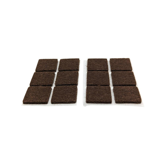 Surface Gard Brown Square Felt Floor Protection 19mm - 12 Pack - Minimises Noise - Auzzistore