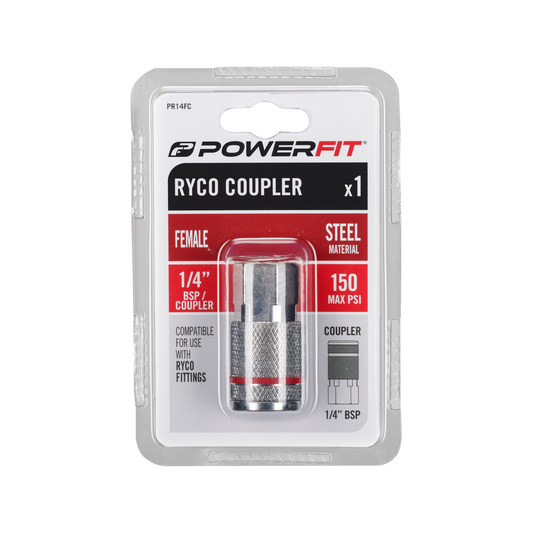 Powerfit Female Coupler - 1/4" - Steel - Ryco Style – view 2 - Auzzistore