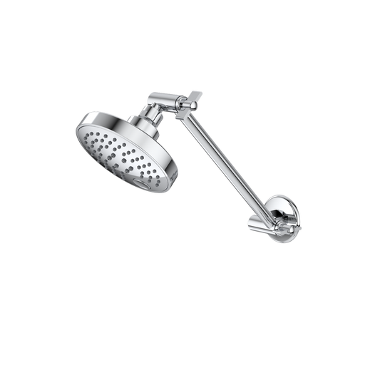 Caroma Chrome Luna Adjustable Shower & Arm 9L Min - 120mm x 345mm - Water-Saving