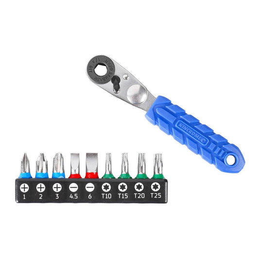 Kincrome 10 Piece Mini Ratchet Bit Set - 1/4" Ratchet - Compact - Durable