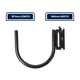Grunt E Track Fitting U Hook - Black - 180kg Capacity - 140mm x 13mm x 167mm