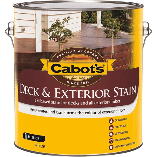 Cabot S Deck Stain October Brown 4L Oil Based Durable Timber Finish - Auzzistore