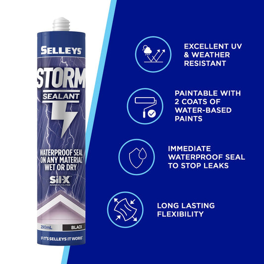 Selleys Black Storm Sealant 290ml Waterproof Advanced Polymer Instant Seal – view 2 - Auzzistore