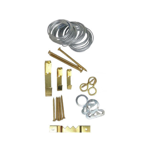 Stahl Picture Hanging Kit - 210 Pieces - Metal - Gold - Various Sizes – view 2 - Auzzistore