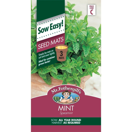 Mr Fothergill Spearmint Seed Mats 75mm Easy Grow Aromatic Herbs - Auzzistore