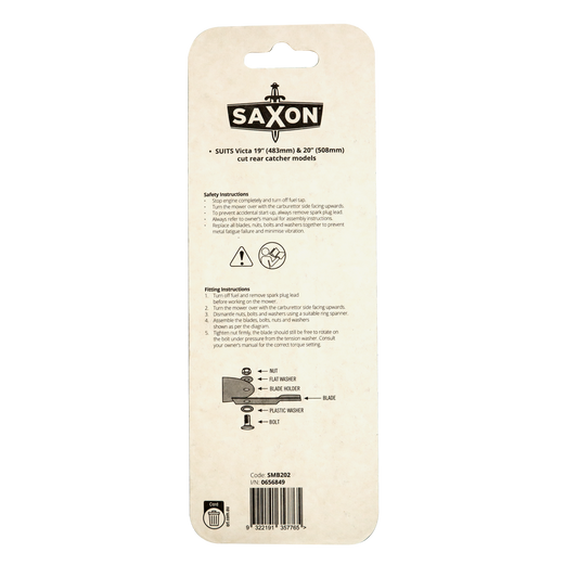 Saxon 19 Mower Blade Bolt Set - 2 Pack - 19” for Victa 19 & 20 Models – view 2