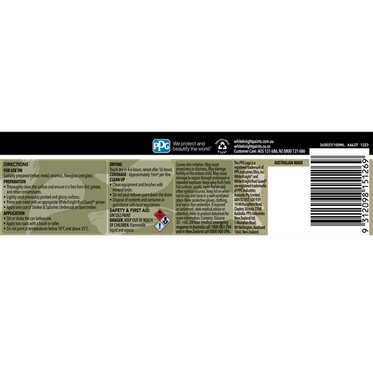 White Knight Strokes and Splashes Paint - 100ml - Gold - Oil Based - No Brush Marks – view 2 - Auzzistore