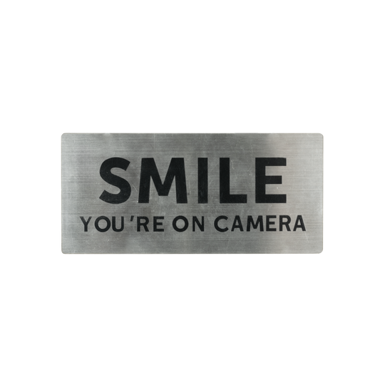 Sandleford Stainless Steel Smile You're on Camera Sign 140 x 65mm - Weather-Resistant - Auzzistore