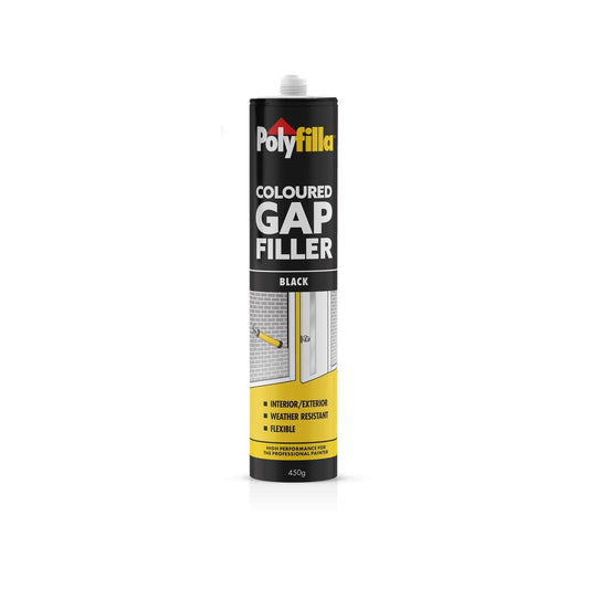 Poly 450g Black Coloured Caulk Gap Filler - 450g - Black - Acrylic - Weather Resistant - Auzzistore