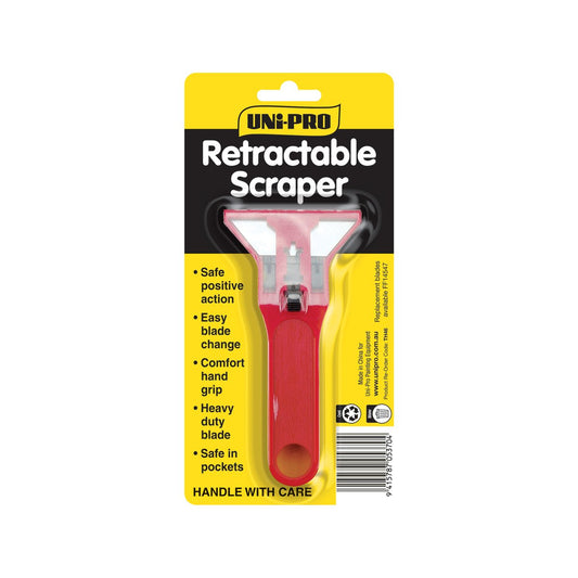 UNi-PRO Retractable Paint Scraper 100mm Plastic Comfort Grip