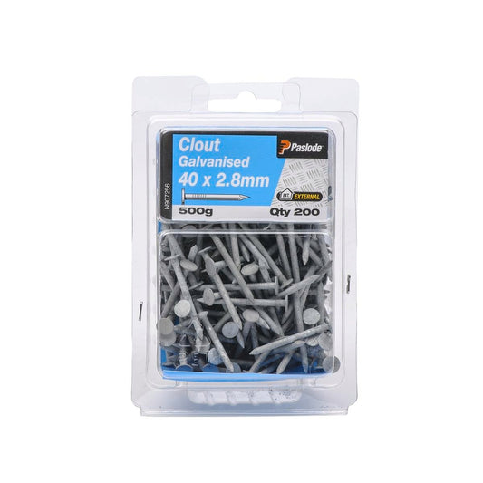 Paslode Galvanised Clouts 40mm x 2.8mm 500g Corrosion Resistant 200 Pack - Auzzistore