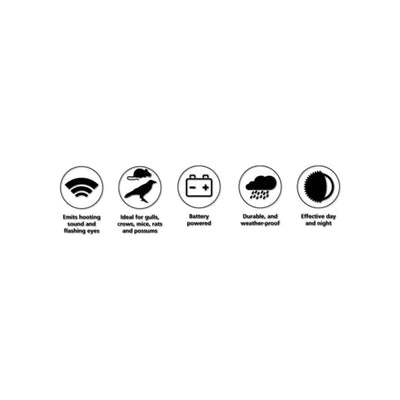 Jack Pest Control Motion Sensor Owl - 280mm - Plastic - Battery Powered