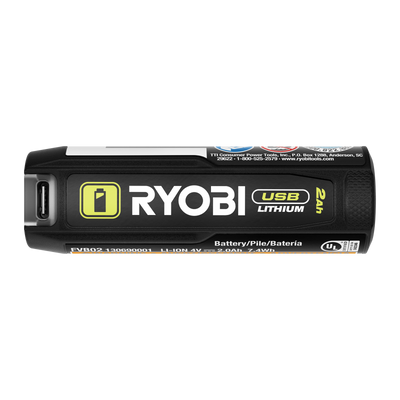 Ryobi USB Lithium Battery Power Bank Twin Pack - 2 x 2.0Ah - LED Gauge