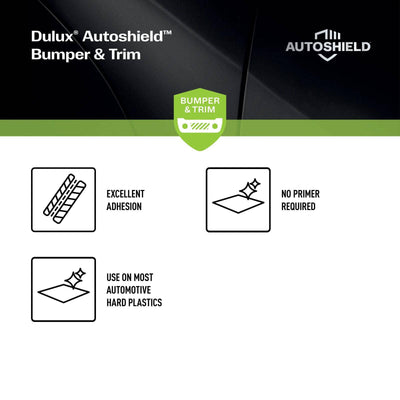 Dulux Autoshield Spray Paint - 340g Satin Black Bumper - Durable Finish