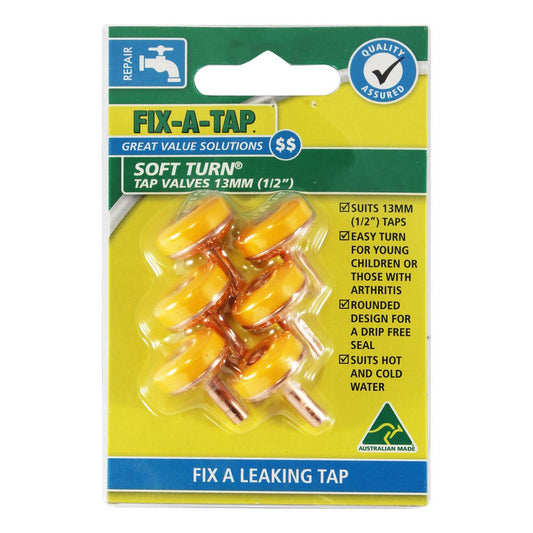 Fix a Tap Soft Turn Tap Valve 13mm Copper Body Easy Turn 6 Pack – view 2 - Auzzistore