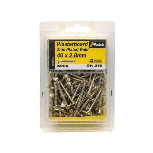Paslode Gold Annular Plasterboard Nails 40 x 2.5mm 500g 215 Pack - Auzzistore