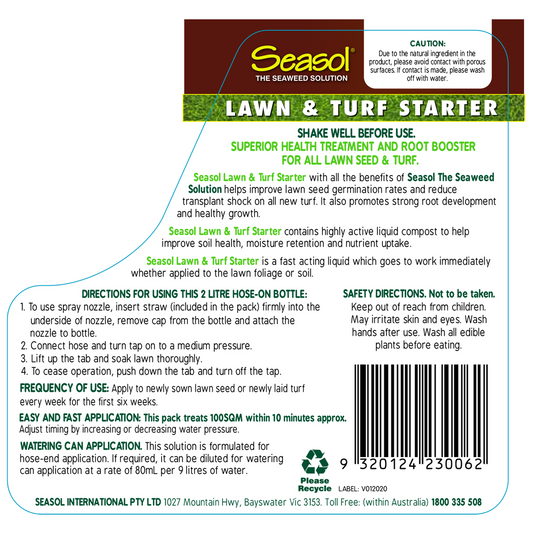 Seasol Lawn and Turf Starter Twin Pack - 2 x 2L - Brown - 4L – view 2 - Auzzistore