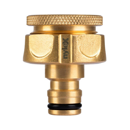 Nylex 12mm Brass Tap Adaptor - Solid Brass - Watertight Connection - 3 Year Guarantee - Auzzistore