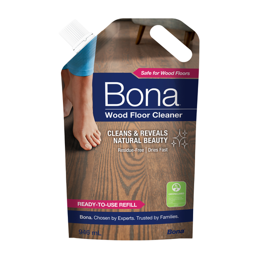 Bona Cleaner Wood Floor 946ml Soft Bag - Fast-Drying, Residue-Free