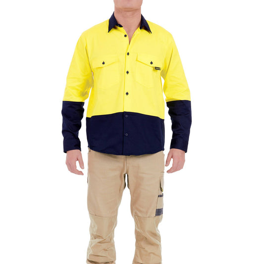 Tradie Core Hi Vis Yellow Long Sleeve Reflective Shirt - Medium - Safety & Comfort – view 2