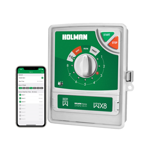Holman Wi-Fi Irrigation Controller - 8 Zones - Plastic - App Controlled - Auzzistore