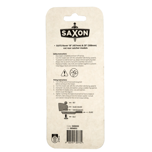 Saxon 18 Mower Blade and Bolt Set - 2 Pack - 18" - Compatible with Rover 18 & 20 Models – view 2 - Auzzistore