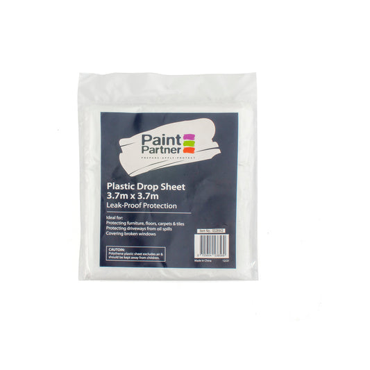 Paint Partner 3.7 x 3.7m Plastic Drop Sheet