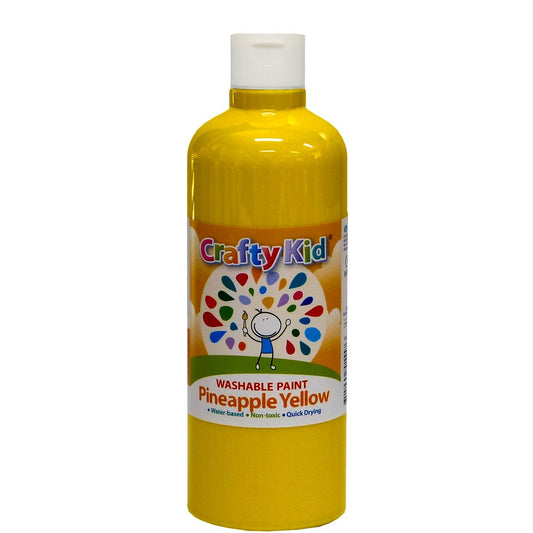 Boyle Crafty Kid Washable Paint - 500ml - Pineapple Yellow- Quick Drying