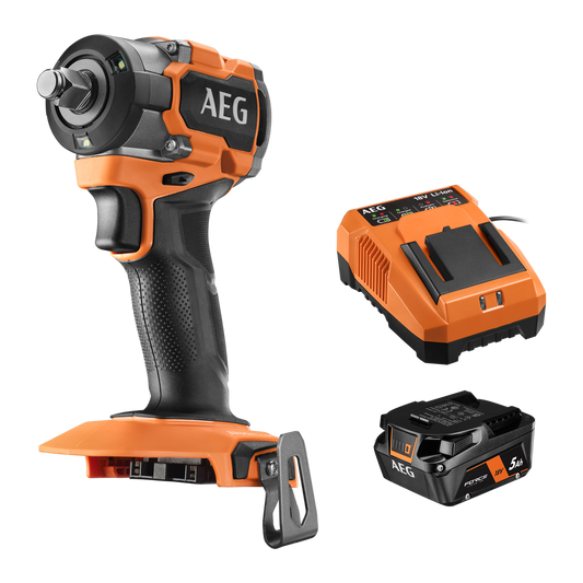 AEG 18V Sub Compact Impact Wrench 5Ah Kit - 339Nm Torque - Lightweight