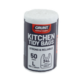 Grunt 34L Kitchen Tidy Bags - 50 Pack - White - Strong - Convenient Handles