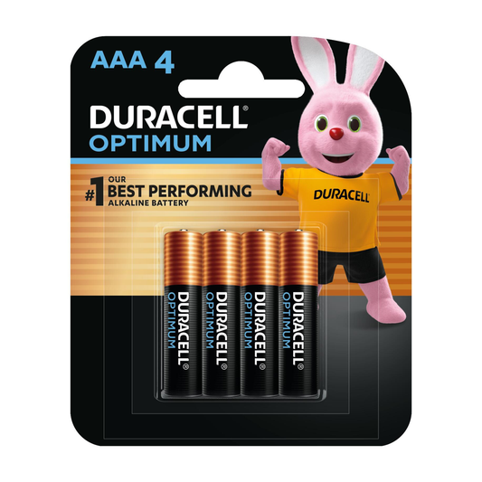 Duracell Optimum AAA Battery 4 Pack - 150% Extra Power - Copper & Black