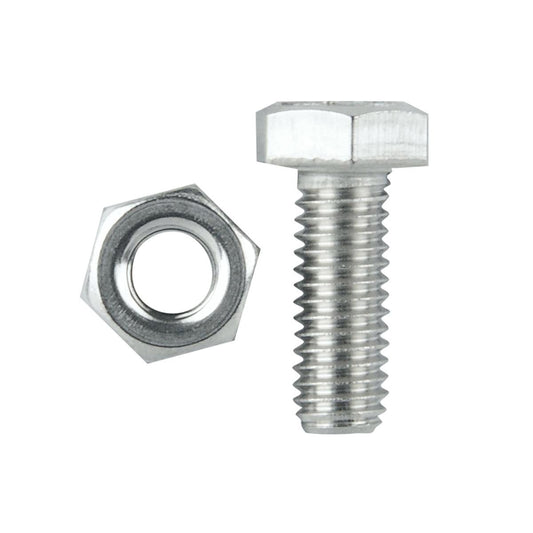 Pinnacle Hex Bolt and Nut - M6 x 16mm - Stainless Steel - 10 Pack - Auzzistore