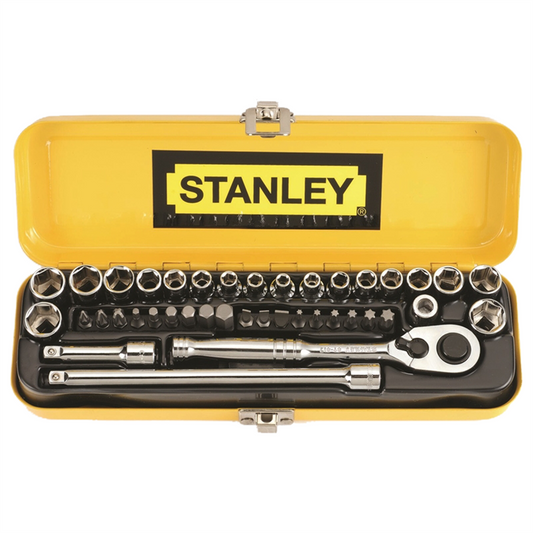 Stanley 1/4 Drive Socket Set - 40 Piece - Steel - Ergonomic Design - Auzzistore