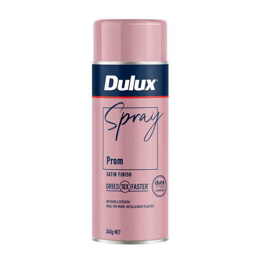Dulux Spray Paint 340g Satin Prom - Fast Drying - Self-Priming - 10 Min Touch Dry - Auzzistore