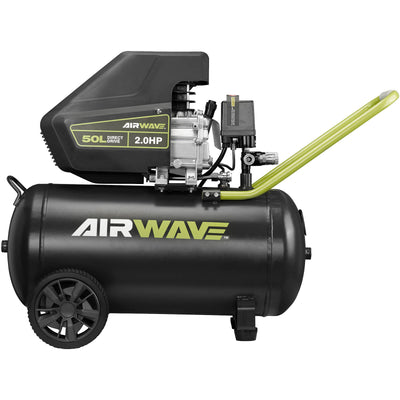Ryobi Airwave Air Compressor 50L 2.0HP Metal Plastic Easy Move