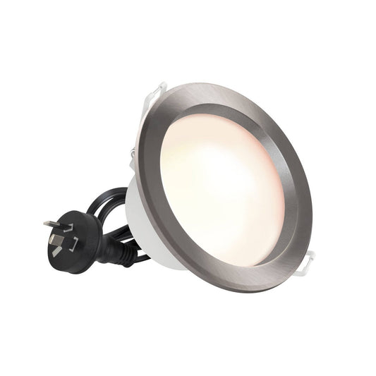 HPM Alina LED Downlight 7W 90mm - Tri Colour - Brushed Chrome - Dimmable
